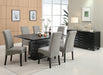 Coaster Stanton Rectangle Pedestal Dining Table Black Default Title