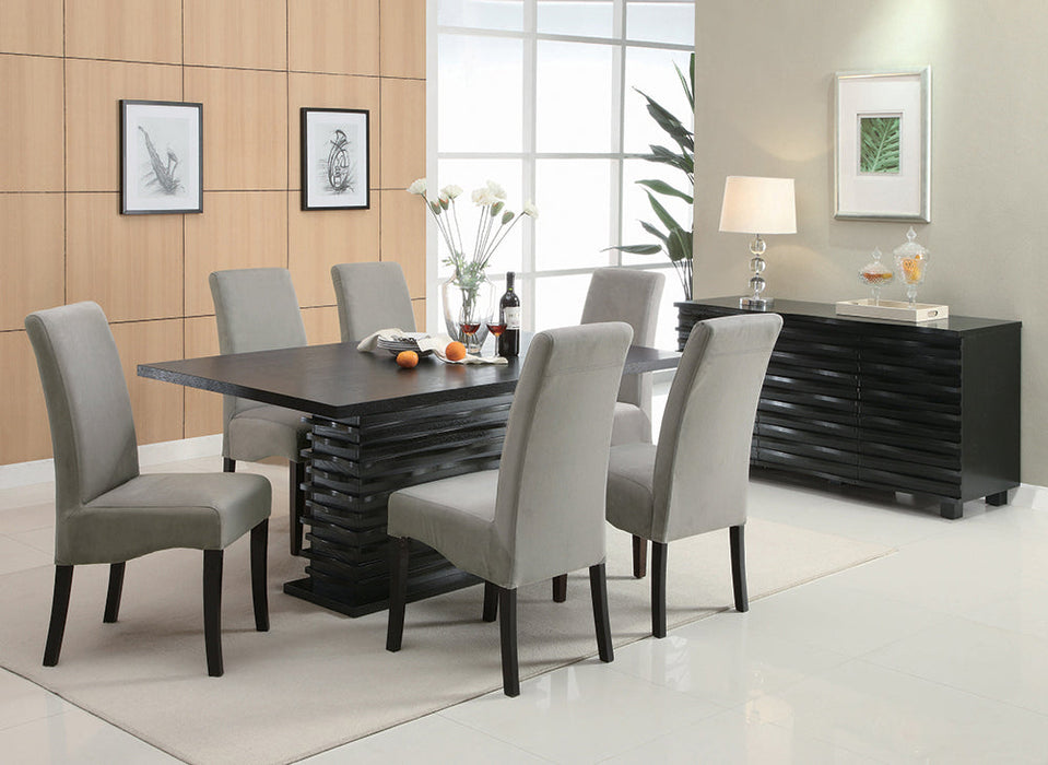 Coaster Stanton Rectangle Pedestal Dining Table Black Default Title