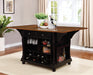 Coaster Slater 2-drawer Kitchen Island with Drop Leaves Brown and Black Beige