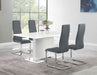 Coaster Anges Dining Set White High Gloss and Grey Default Title