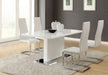 Coaster Anges Dining Set White High Gloss and White Default Title