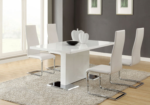 Coaster Anges Dining Set White High Gloss and White Default Title