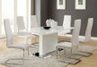 Coaster Anges T-shaped Pedestal Dining Table Glossy White Default Title