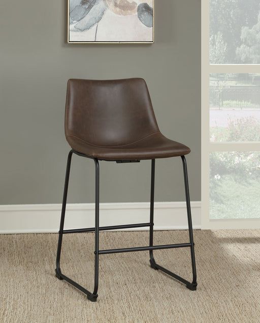 Coaster Michelle Armless Counter Height Stools Two-tone Brown and Black (Set of 2) Default Title