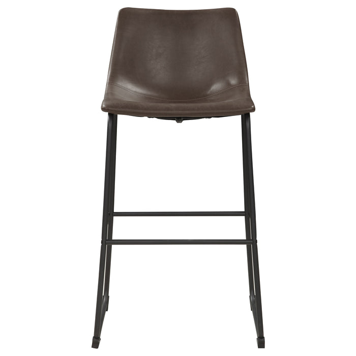 Coaster Michelle Armless Bar Stools Two-tone Brown and Black (Set of 2) Default Title