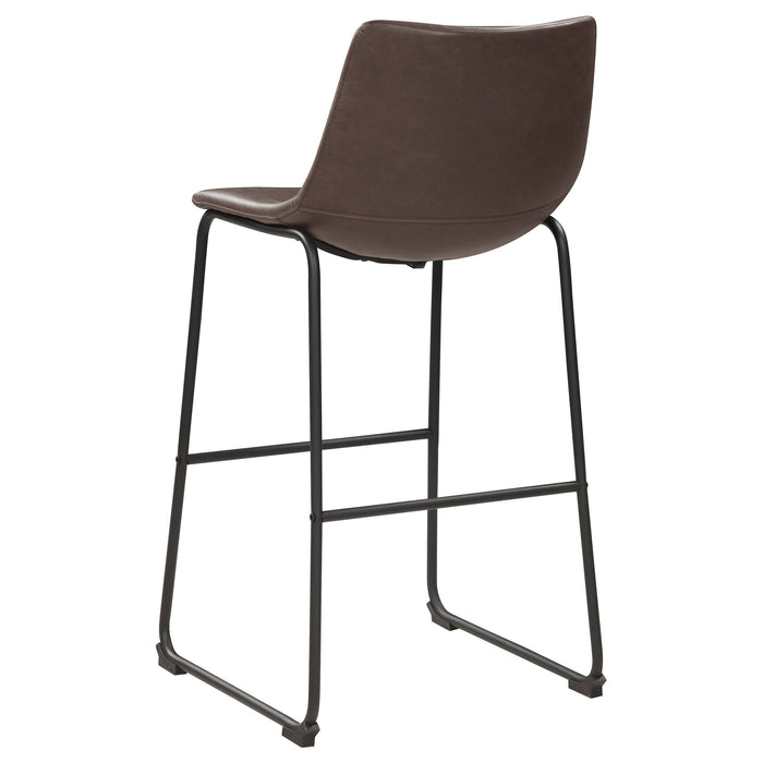 Coaster Michelle Armless Bar Stools Two-tone Brown and Black (Set of 2) Default Title