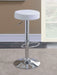 Coaster Ramses Adjustable Backless Bar Stool Chrome and White Black