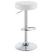 Coaster Ramses Adjustable Backless Bar Stool Chrome and White White