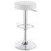 Coaster Ramses Adjustable Backless Bar Stool Chrome and White Black