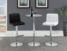 Coaster Lenny Adjustable Bar Stools Chrome and Black (Set of 2) White