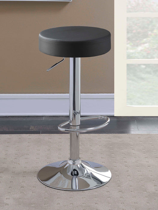 Coaster Ramses Adjustable Backless Bar Stool Chrome and White Black