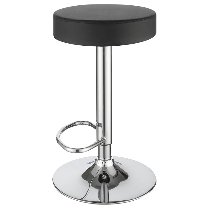 Coaster Ramses Adjustable Backless Bar Stool Chrome and White Black