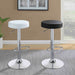 Coaster Ramses Adjustable Backless Bar Stool Chrome and White Black