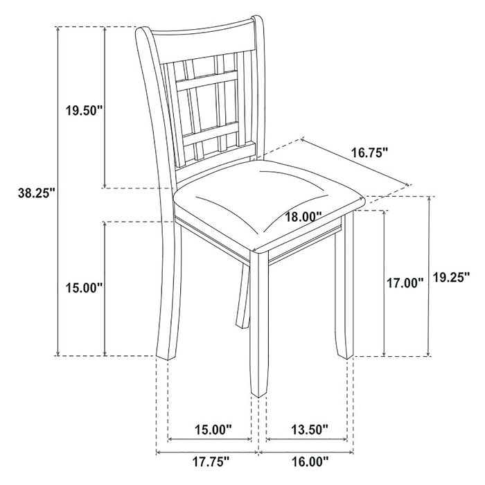 Coaster Lavon Padded Dining Side Chairs Espresso and Black (Set of 2) Default Title