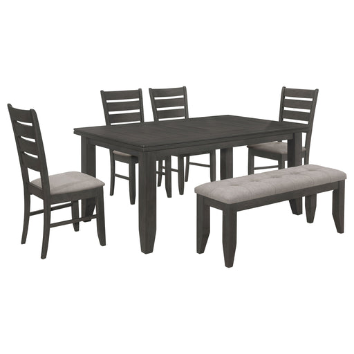 Coaster Dalila Rectangular Dining Set Grey and Dark Grey Set of 6