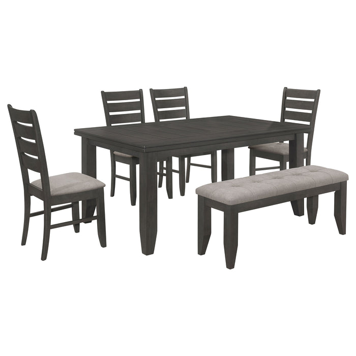 Coaster Dalila Rectangular Dining Set Grey and Dark Grey Set of 6