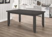 Coaster Dalila Rectangular Plank Top Dining Table Dark Grey Default Title