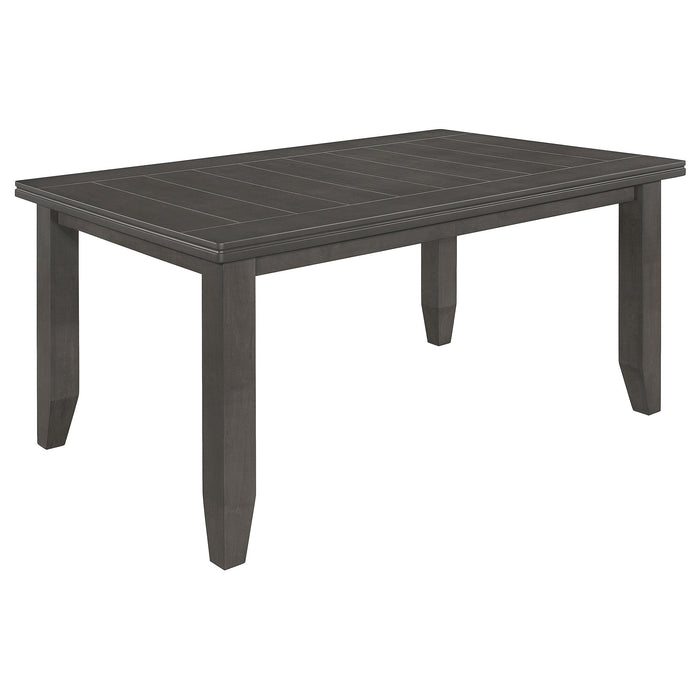 Coaster Dalila Rectangular Plank Top Dining Table Dark Grey Default Title