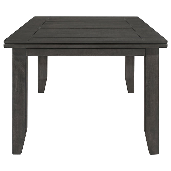 Coaster Dalila Rectangular Plank Top Dining Table Dark Grey Default Title