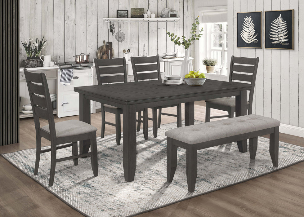 Coaster Dalila Rectangular Plank Top Dining Table Dark Grey Default Title