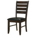 Coaster Dalila Ladder Back Side Chairs Cappuccino and Black (Set of 2) Default Title