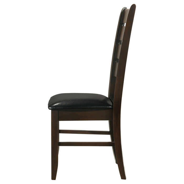 Coaster Dalila Ladder Back Side Chairs Cappuccino and Black (Set of 2) Default Title