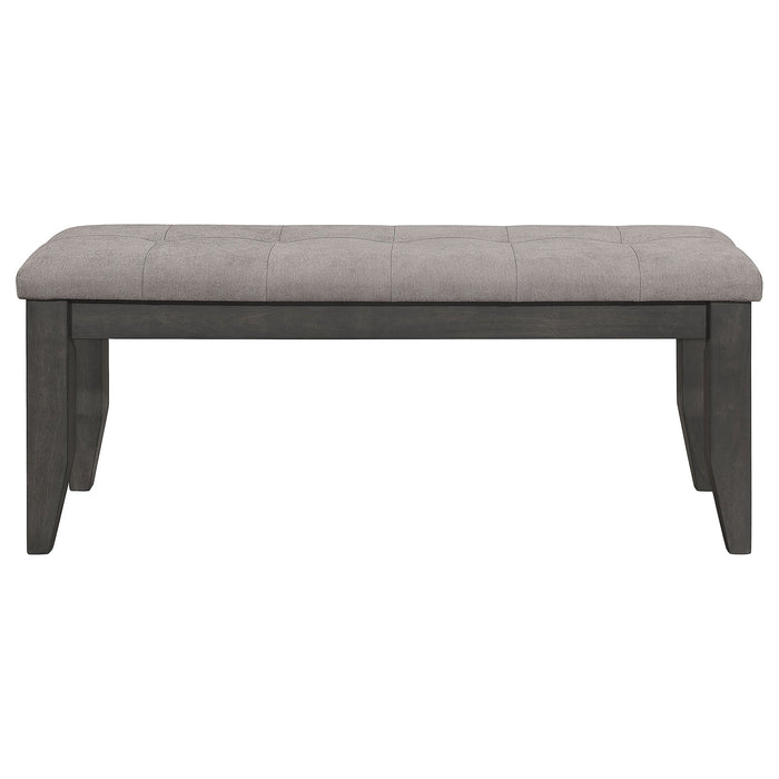 Coaster Dalila Padded Cushion Bench Grey and Dark Grey Default Title