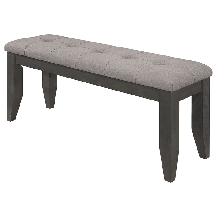 Coaster Dalila Padded Cushion Bench Grey and Dark Grey Default Title