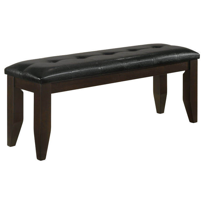 Coaster Dalila Tufted Upholstered Dining Bench Cappuccino and Black Default Title