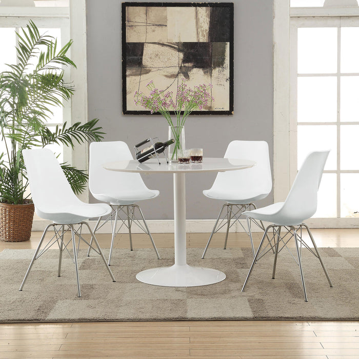 Coaster Juniper Armless Dining Chairs White and Chrome (Set of 2) Default Title