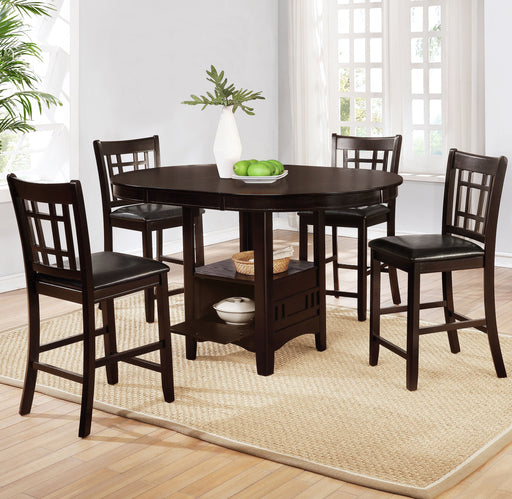 Coaster Lavon Counter Height Dining Room Set Espresso and Black Default Title