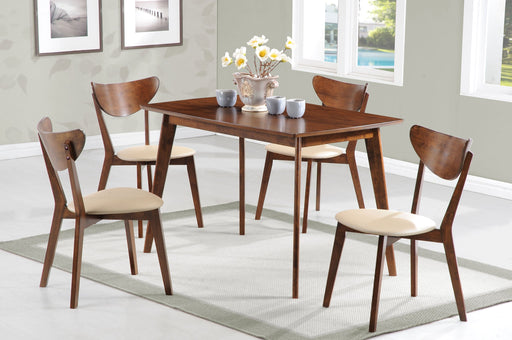 Coaster Kersey Rectangular Dining Set Chestnut and Tan Default Title