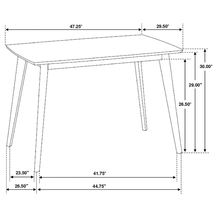 Coaster Kersey Dining Table with Angled Legs Chestnut Default Title