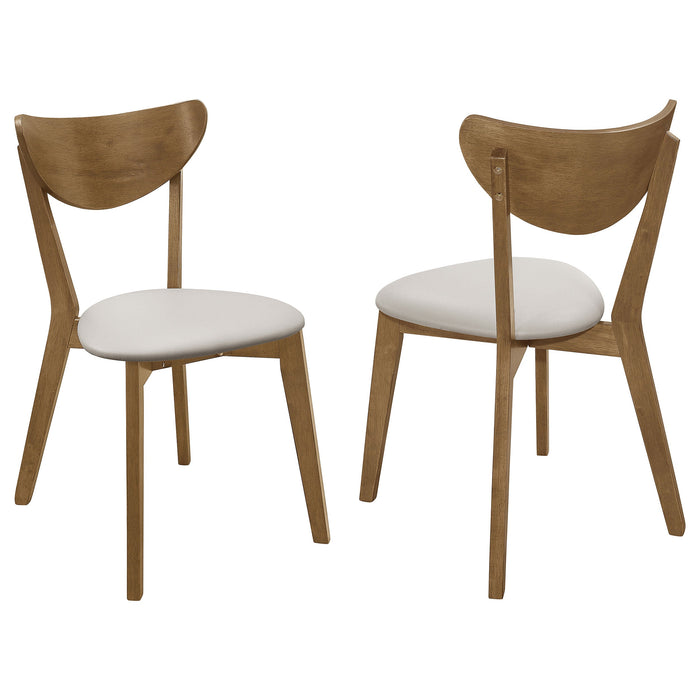 Coaster Kersey Dining Side Chairs with Curved Backs Beige and Chestnut (Set of 2) Default Title