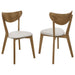 Coaster Kersey Dining Side Chairs with Curved Backs Beige and Chestnut (Set of 2) Default Title