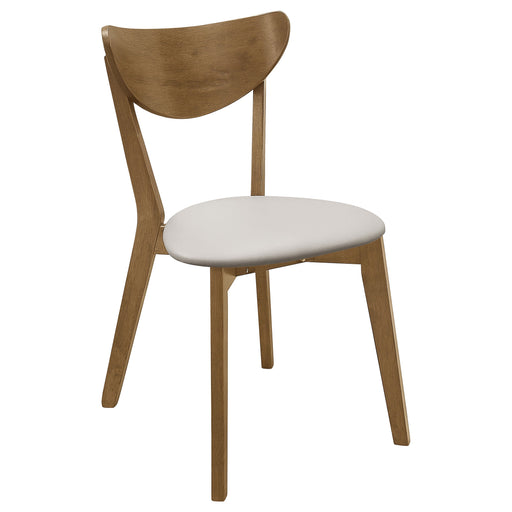 Coaster Kersey Dining Side Chairs with Curved Backs Beige and Chestnut (Set of 2) Default Title