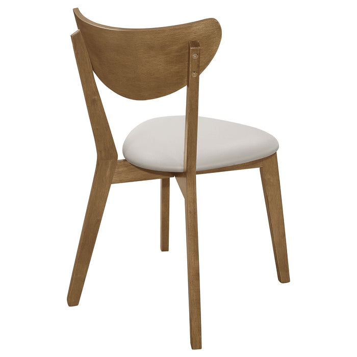 Coaster Kersey Dining Side Chairs with Curved Backs Beige and Chestnut (Set of 2) Default Title