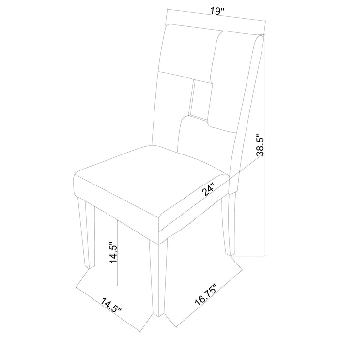 Coaster Shannon Open Back Upholstered Dining Chairs White (Set of 2) Black