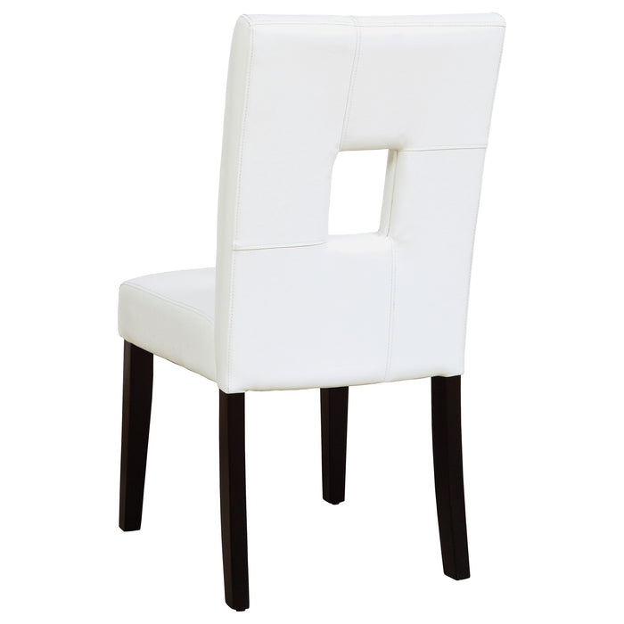 Coaster Shannon Open Back Upholstered Dining Chairs White (Set of 2) Black