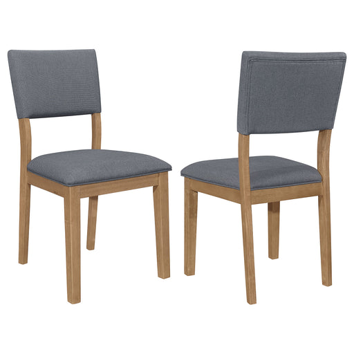 Coaster Sharon Open Back Padded Upholstered Dining Side Chair Blue and Brown (Set of 2) Default Title