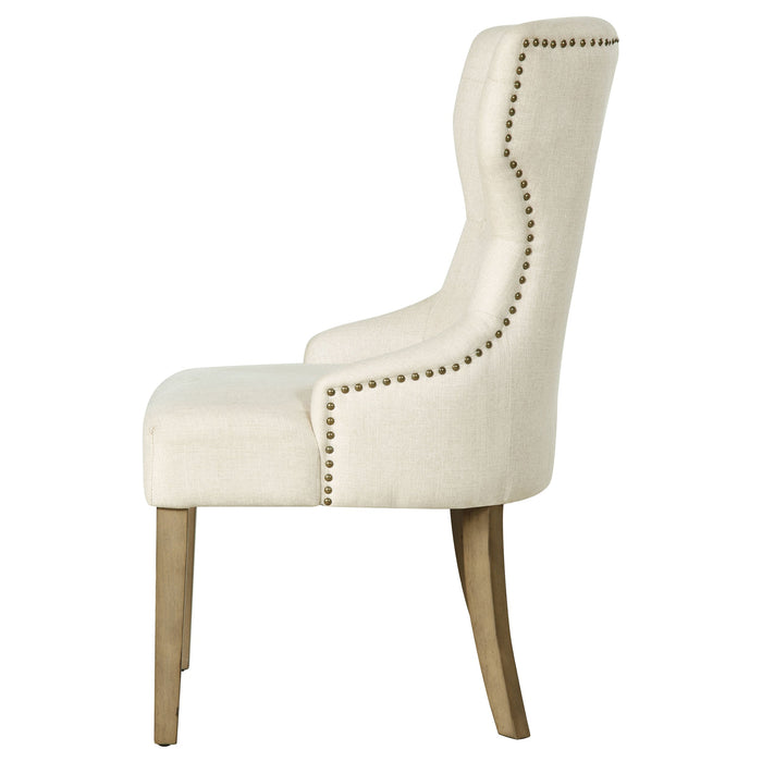 Coaster Baney Tufted Upholstered Dining Chair Beige Grey