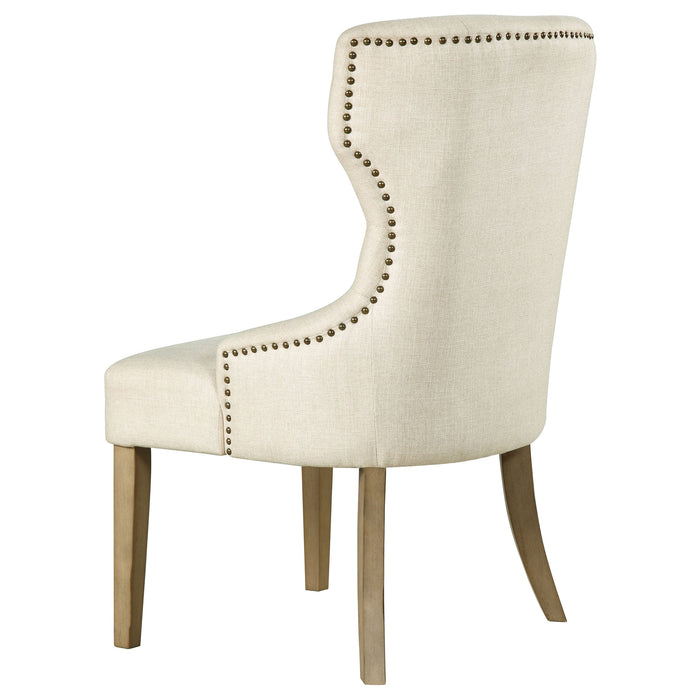 Coaster Baney Tufted Upholstered Dining Chair Beige Grey