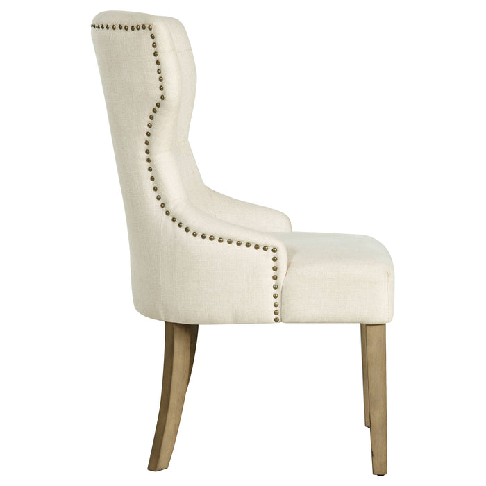 Coaster Baney Tufted Upholstered Dining Chair Beige Grey