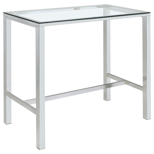 Coaster Tolbert Bar Table with Glass Top Chrome Default Title