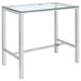 Coaster Tolbert Bar Table with Glass Top Chrome Default Title