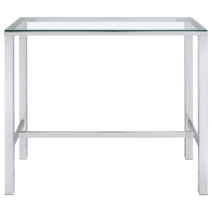 Coaster Tolbert Bar Table with Glass Top Chrome Default Title