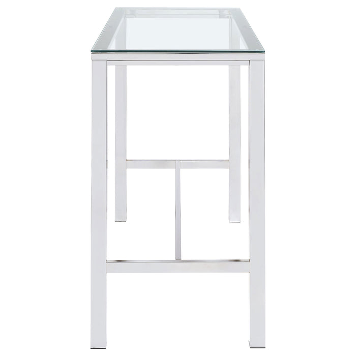 Coaster Tolbert Bar Table with Glass Top Chrome Default Title