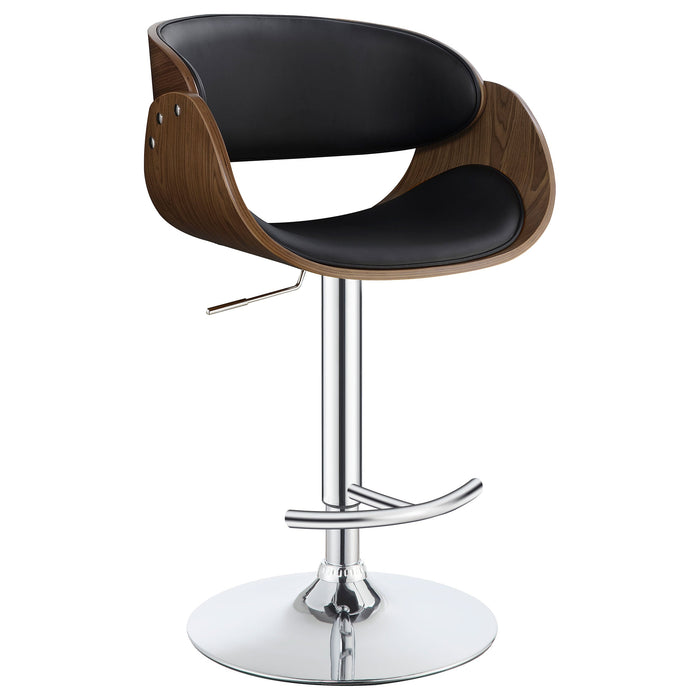 Coaster Dana Adjustable Bar Stool Black and Chrome White