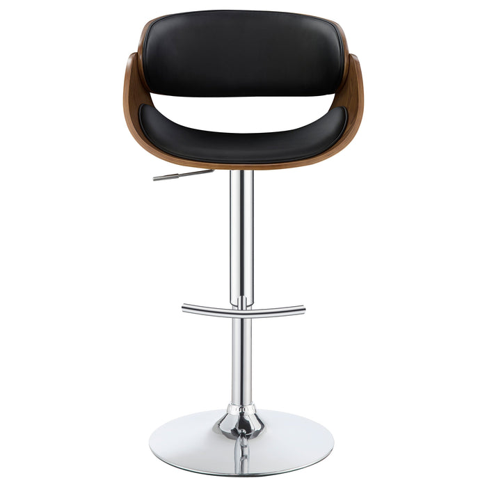 Coaster Dana Adjustable Bar Stool Black and Chrome White