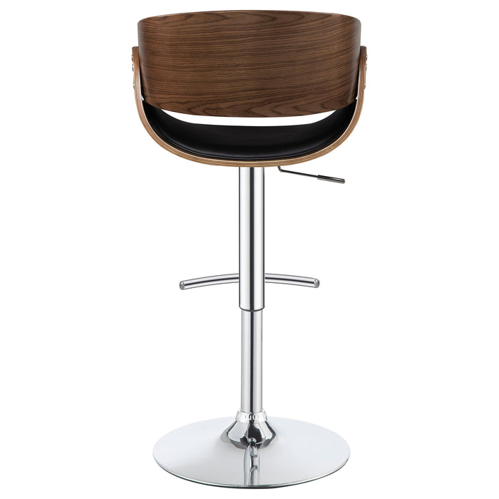 Coaster Dana Adjustable Bar Stool Black and Chrome White